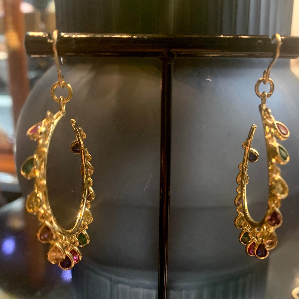 Golden Colours of the Rainbow Charm Earrings