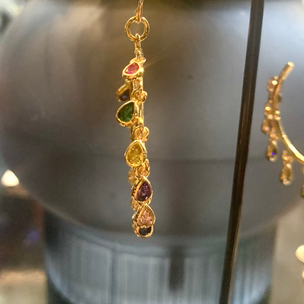Golden Colours of the Rainbow Charm Earrings