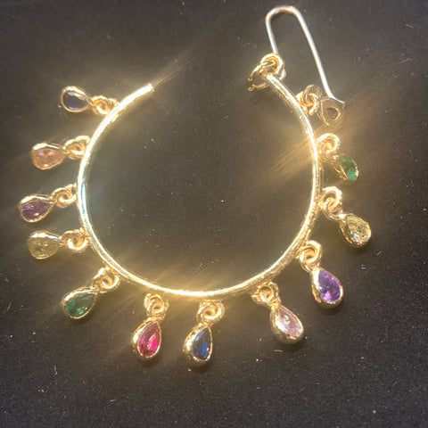 Golden Colours of the Rainbow Charm Earrings