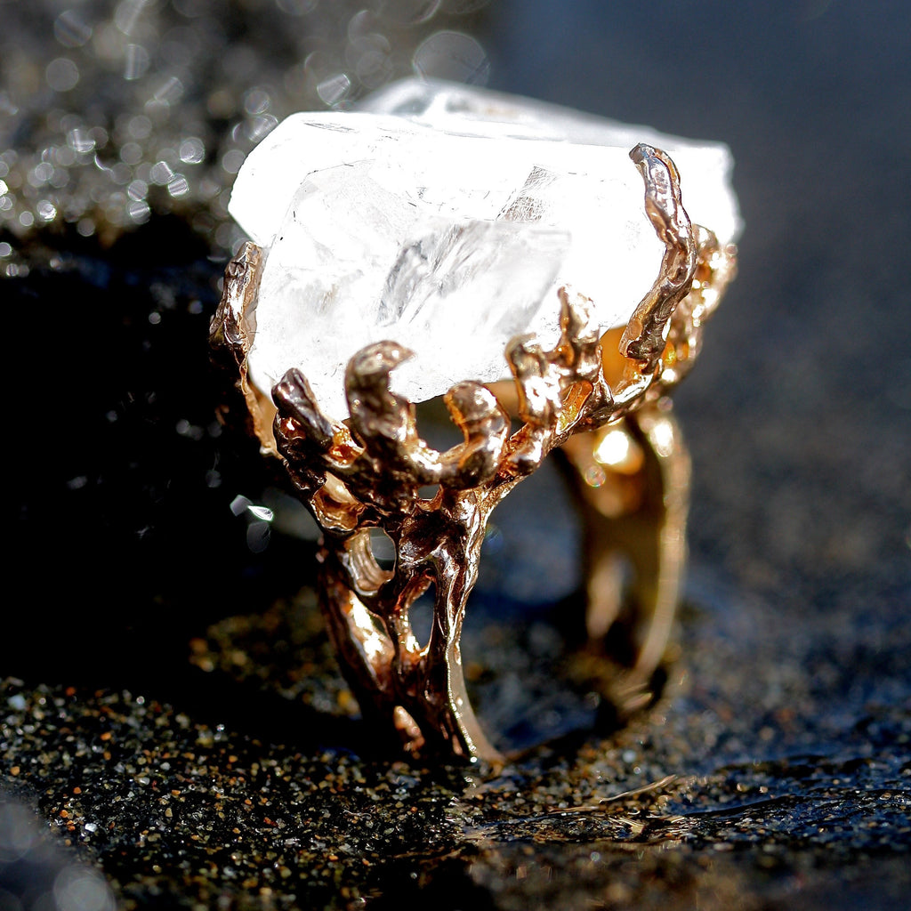 The Seaweed Quartz Ring ( 9ct gold) MADE TO ORDER