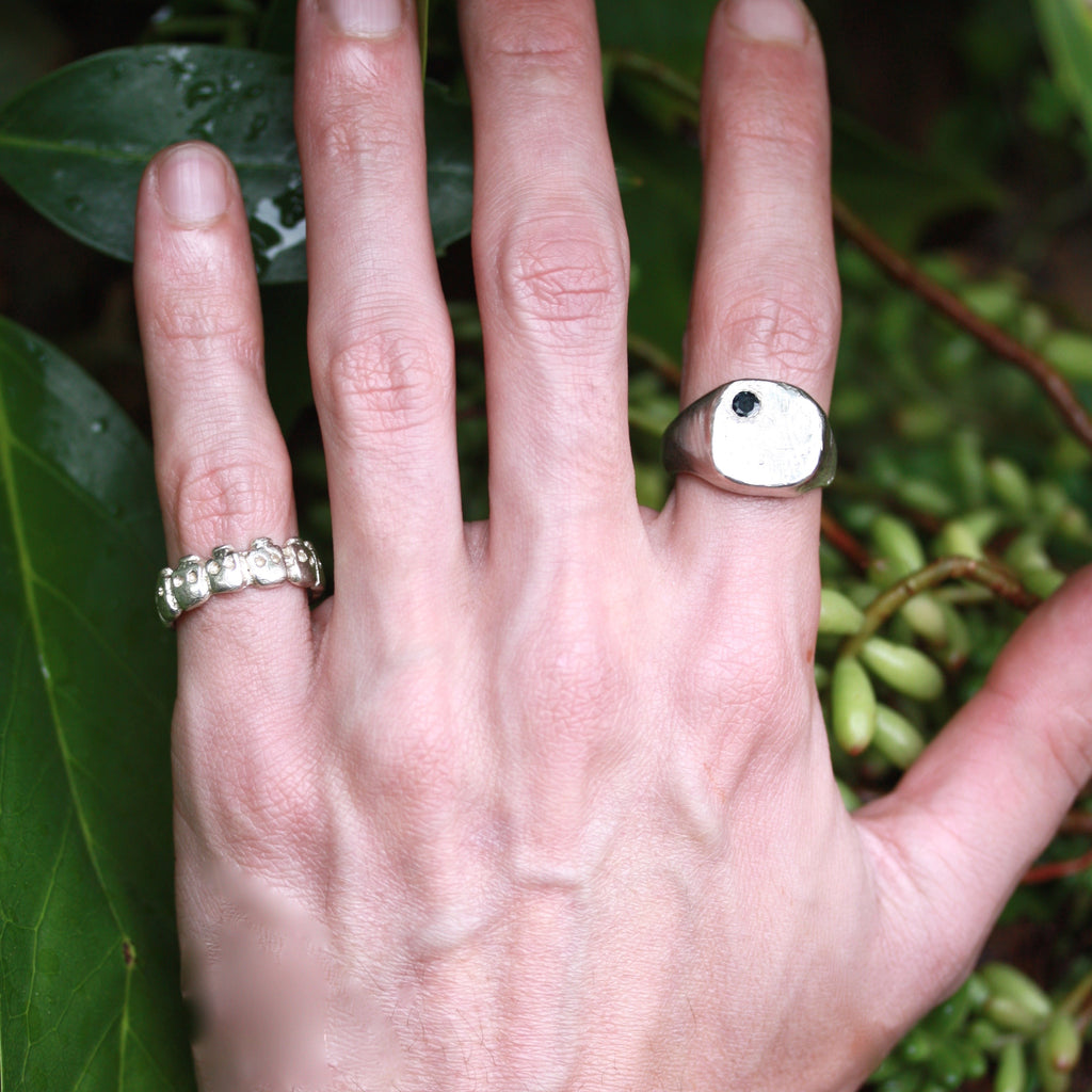 A Wabi Sabi with Sapphire Ring ( Unisex)