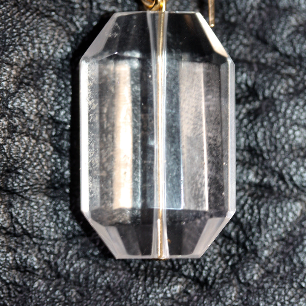 Day 22 Faceted Clear Quartz Earrings - Gold plated hooks