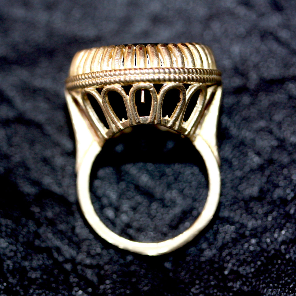 Golden Black Large Tudor Throne Ring