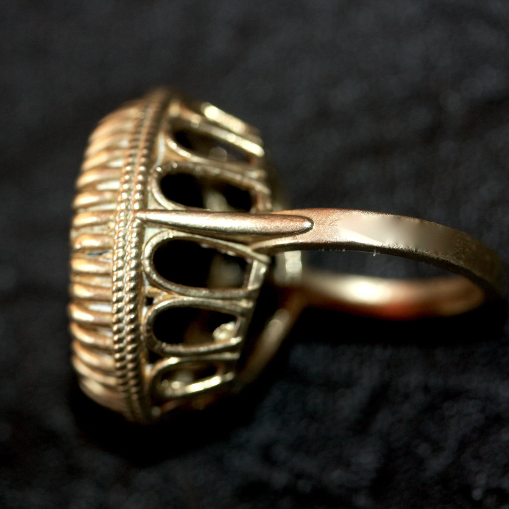 Golden Black Large Tudor Throne Ring