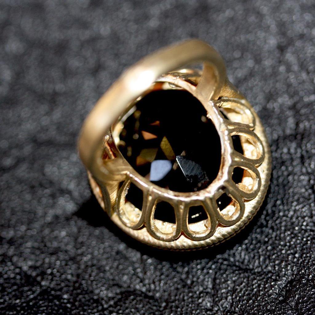 Golden Black Large Tudor Throne Ring