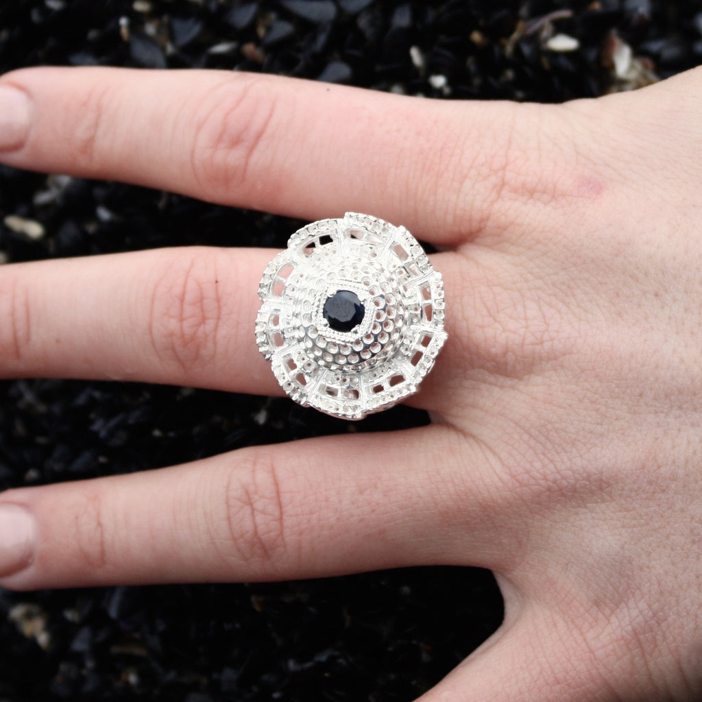 Floral Pod Ring With Stone