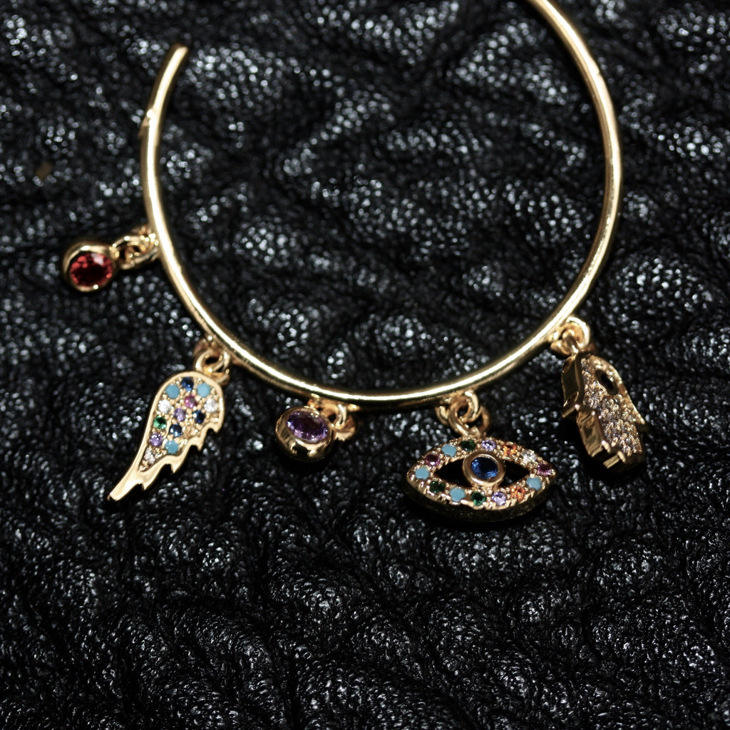 1A Golden Protection Charm Earrings - SALE