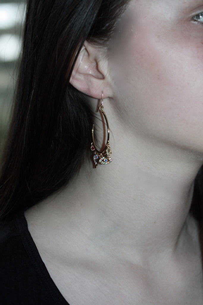 1A Golden Protection Charm Earrings - SALE