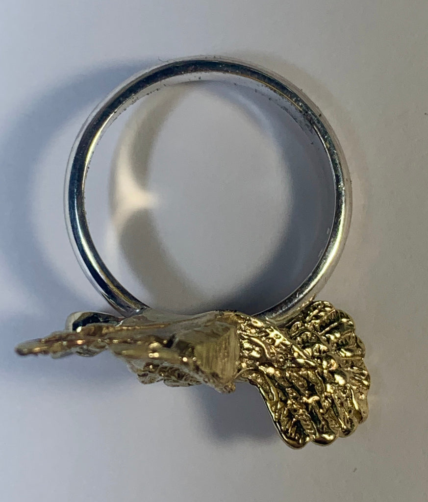 Golden Hummingbird Ring