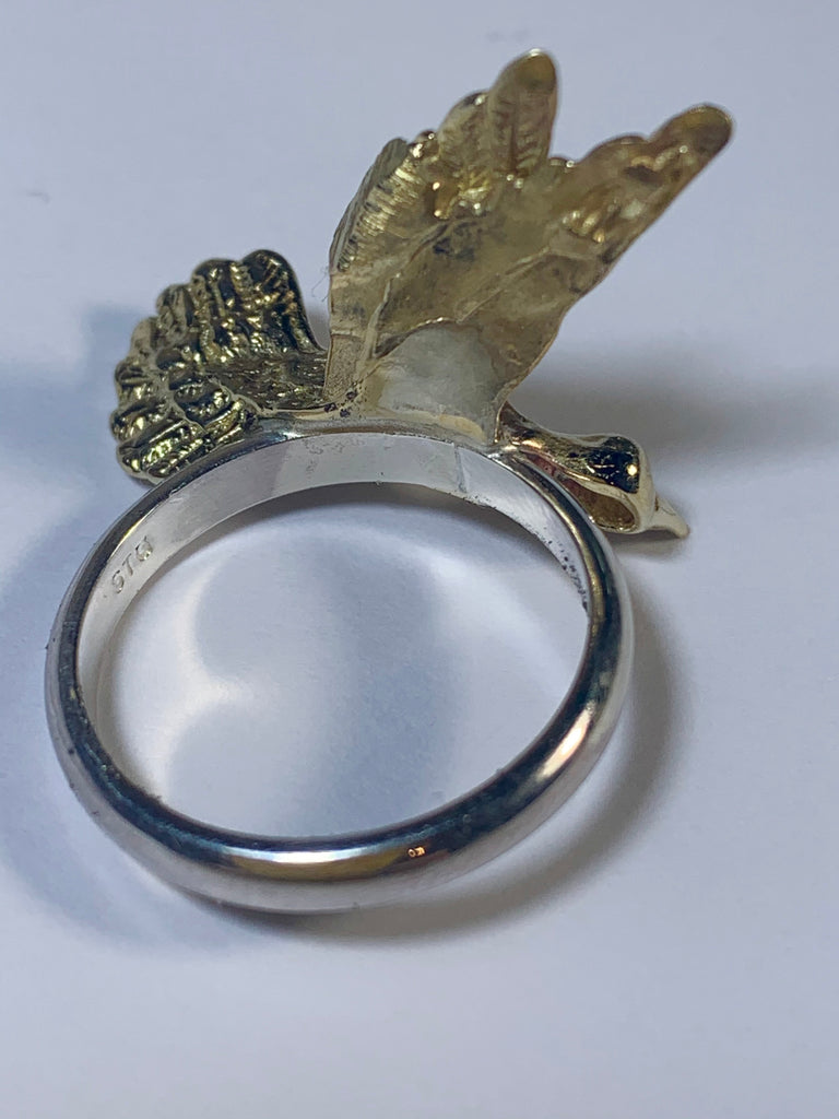 Golden Hummingbird Ring