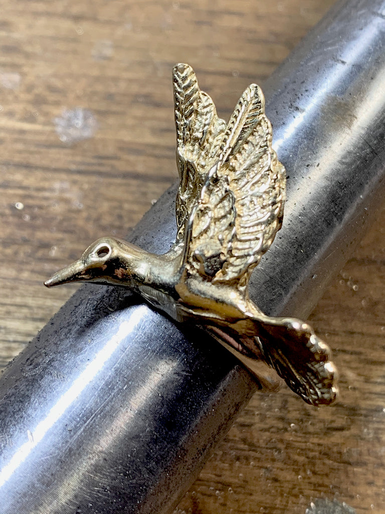 Golden Hummingbird Ring