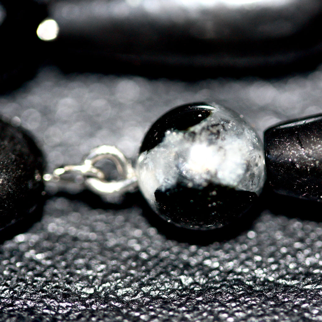 1 A A Silver Shungite and black rutile quartz
