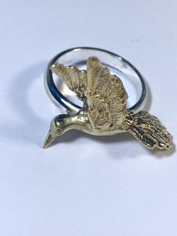 Golden Hummingbird Ring