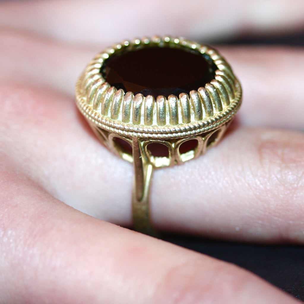 Golden Black Large Tudor Throne Ring