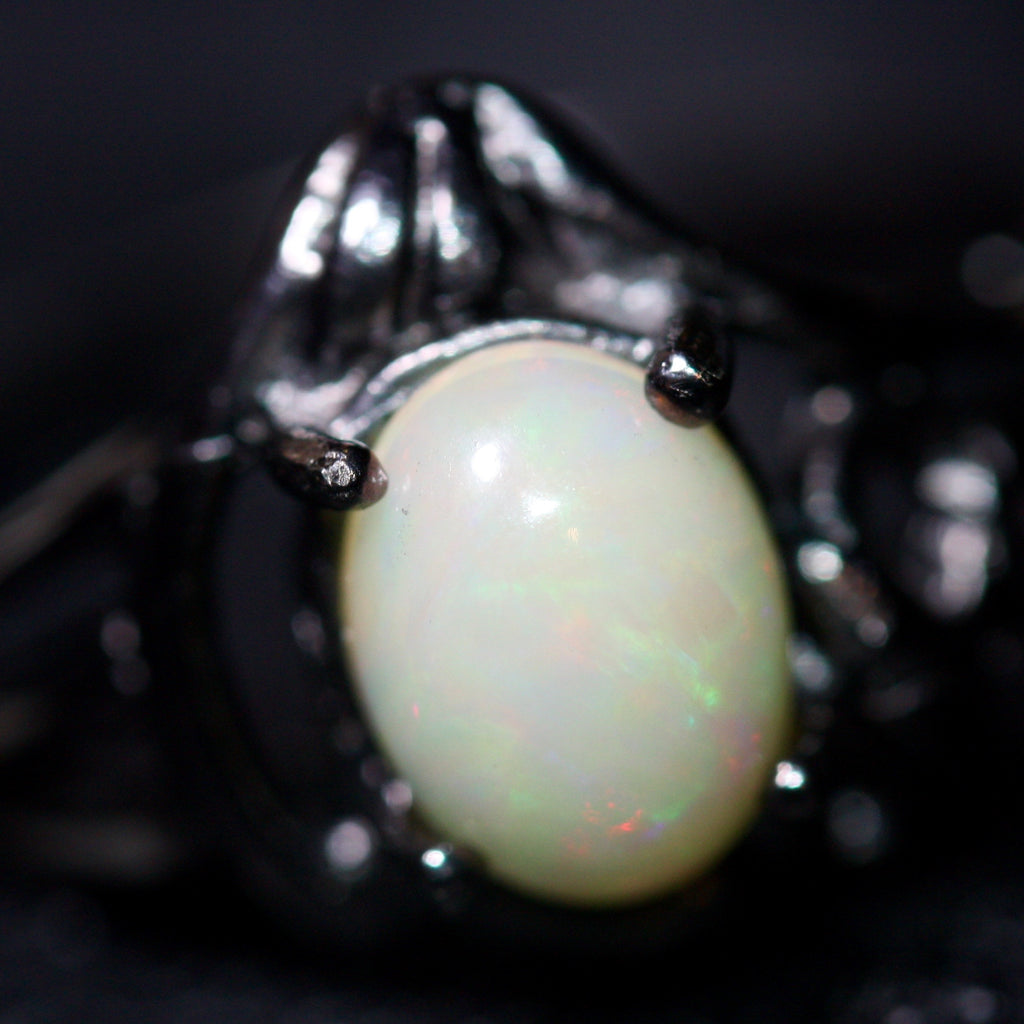 A Small white Opal Egg Ring size R1/2- SALE