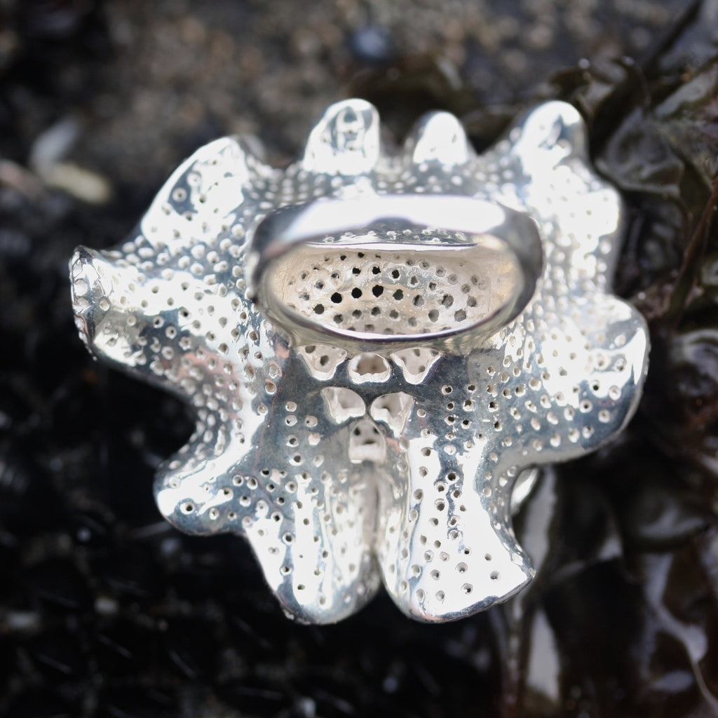 Brain Flower Ring With Stone